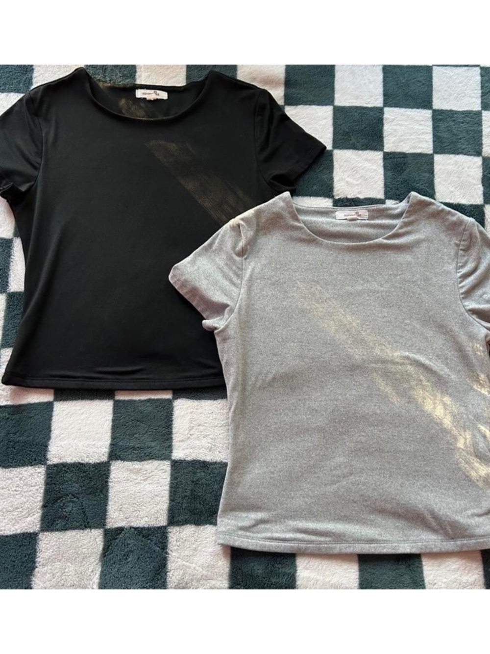 Sugar Kiss Women's Grey and Black Baby Tee | Set of 2 | NWOT